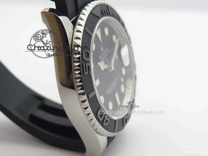 0418 ModernLook Yacht-Master 116655 SS JF Best Edition Ceramic Bezel On Rubber Strap SA 3850